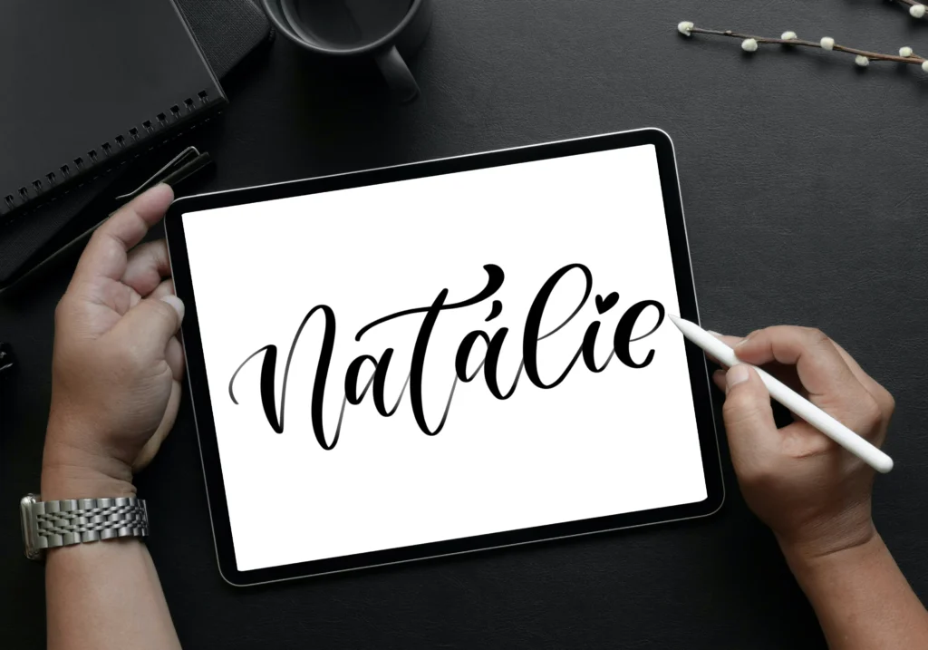 Napsané jméno na Tabletu